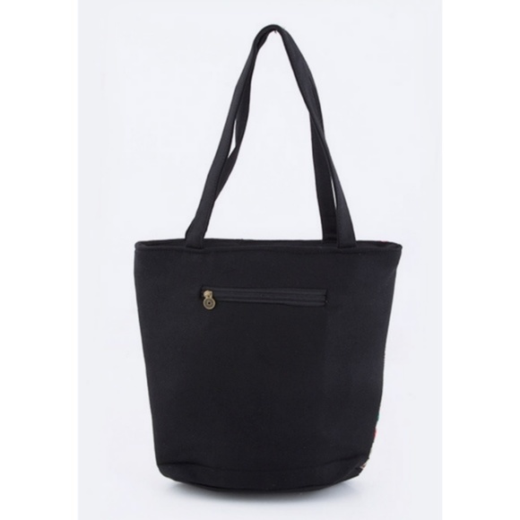 Tibetan Embroidered Flower Tote - Picture 3 of 5